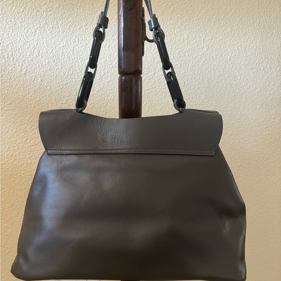 Lia Numa Dark Gray Leather Shoulder Bag - Picture 2 of 13